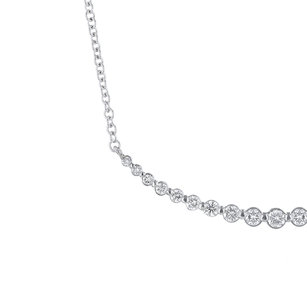 Diamond Curved Bar Pendant Necklace, 0.84ct