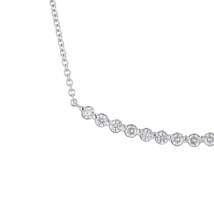Diamond Curved Bar Pendant Necklace, 1.29ct