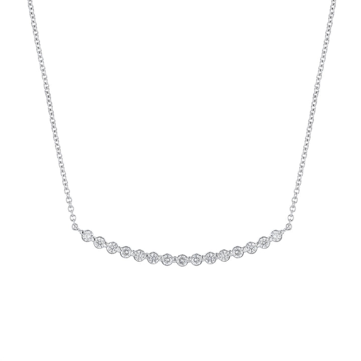 Diamond Curved Bar Pendant Necklace, 1.29ct