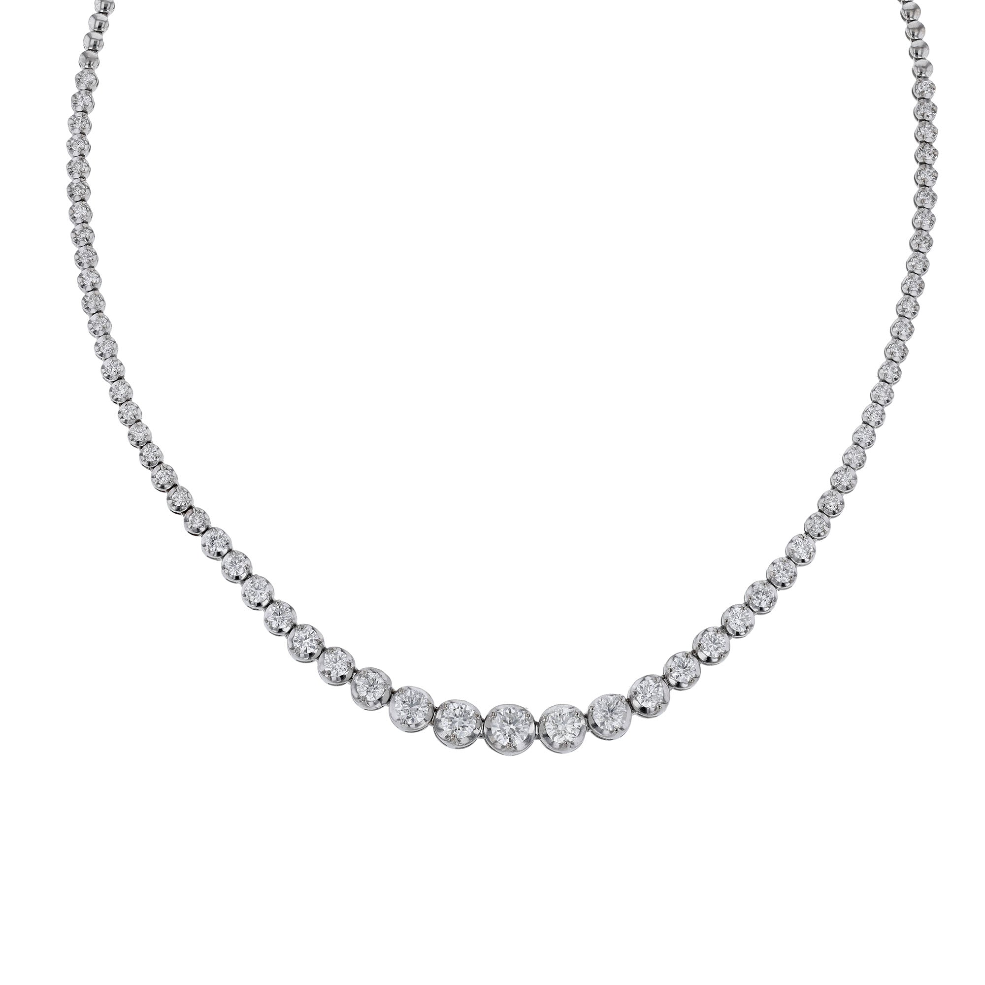 Diamond Graduated Half Tennis Necklace – Nazar's & Co. Jewelers