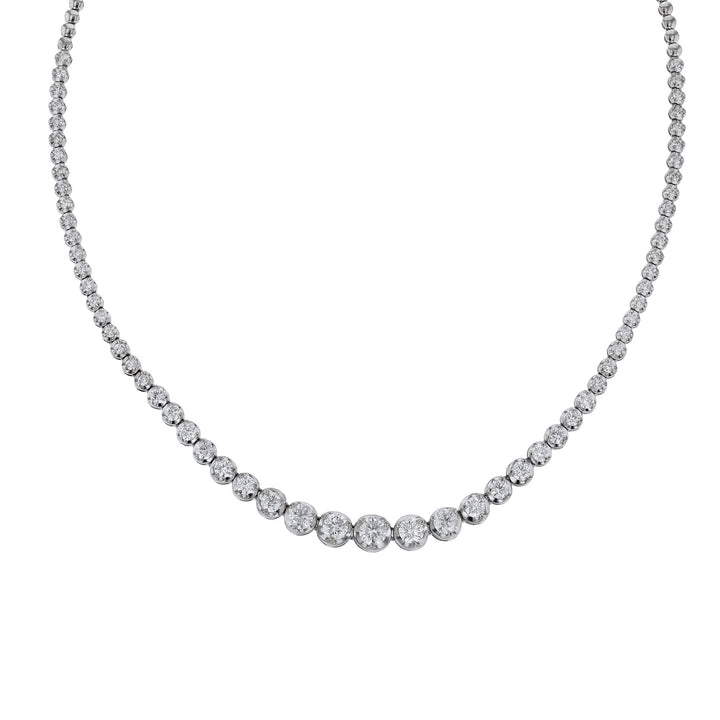 Diamond Graduated Half Tennis Necklace