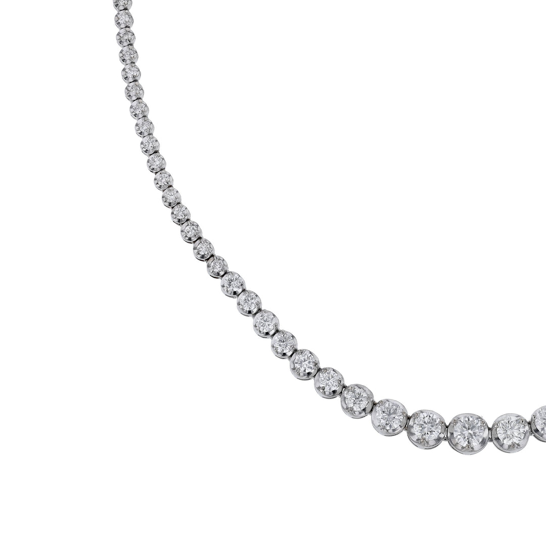 Diamond Graduated Half Tennis Necklace