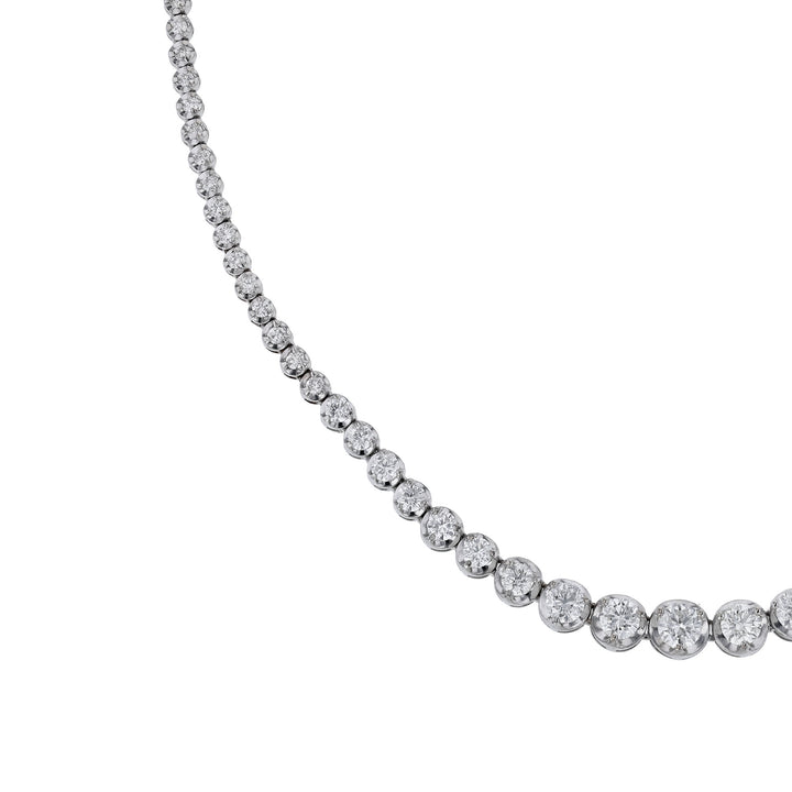 Diamond Graduated Half Tennis Necklace