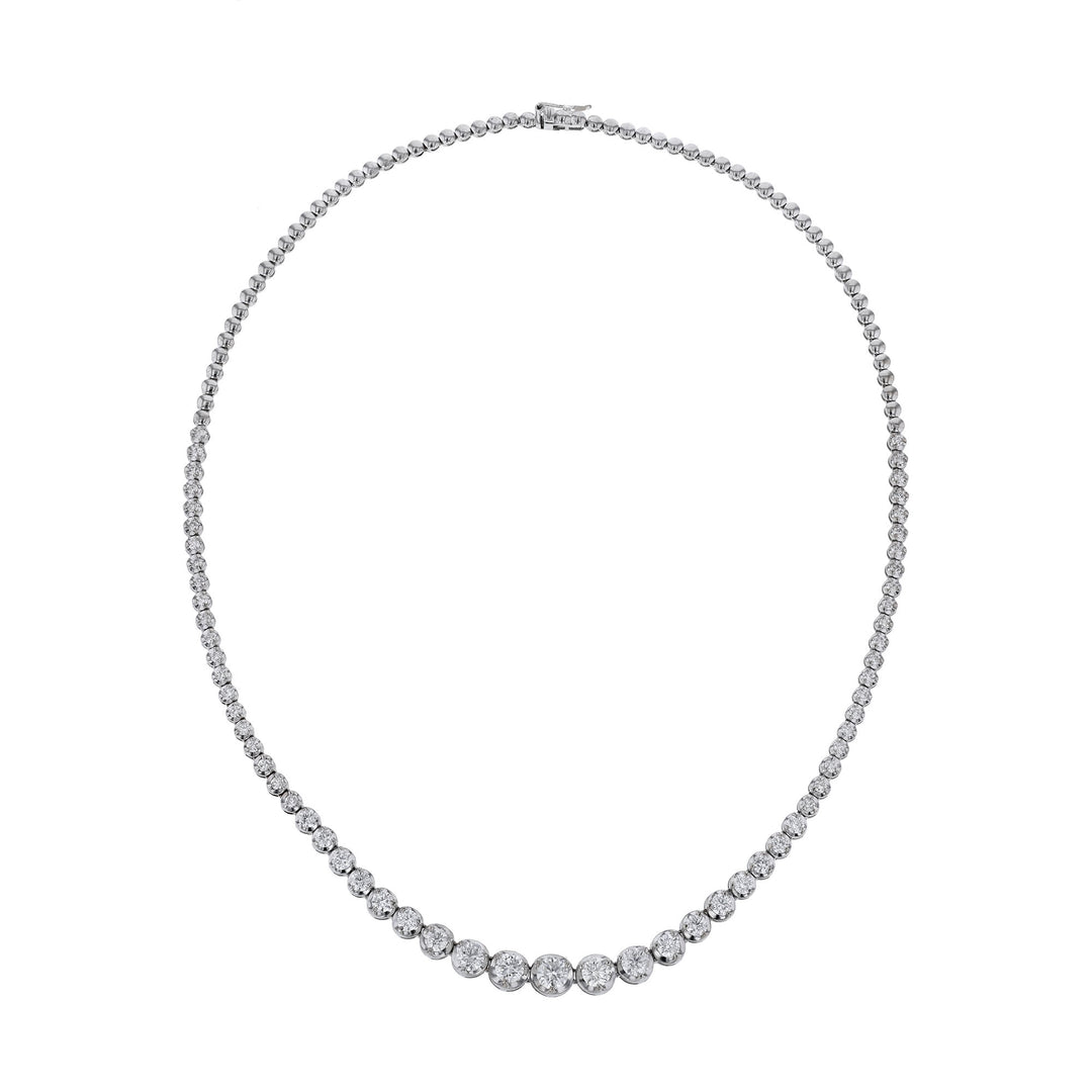 Diamond Graduated Half Tennis Necklace