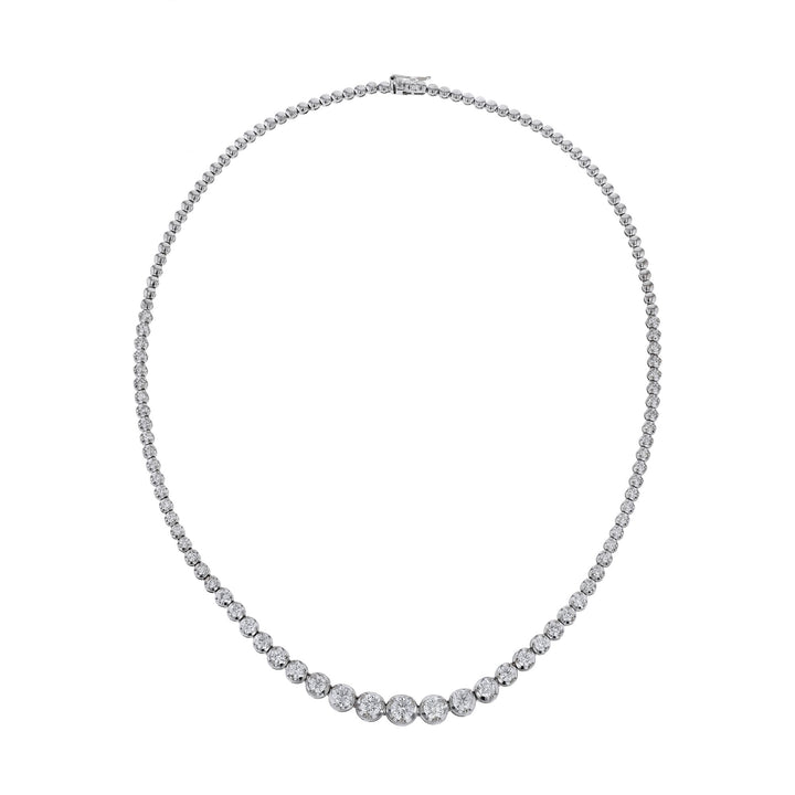 Diamond Graduated Half Tennis Necklace