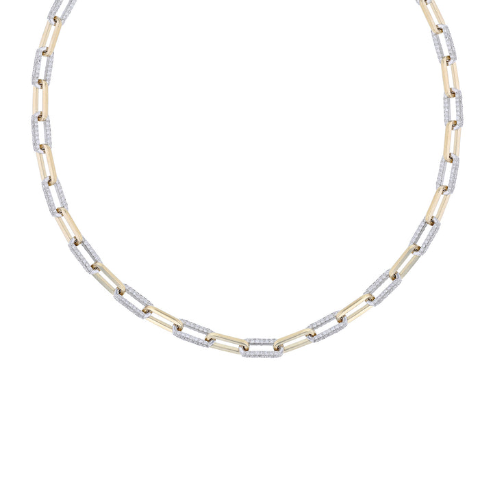 14K Two-Tone Paper Clip Chain Necklace