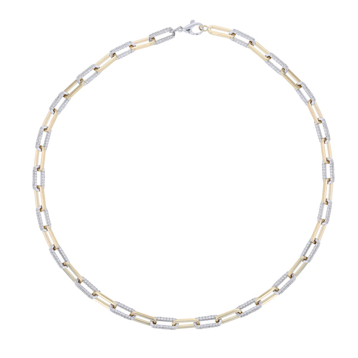 14K Two-Tone Paper Clip Chain Necklace