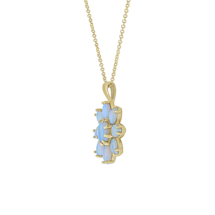 Flower Opal Pendant Necklace, 2.67ct.