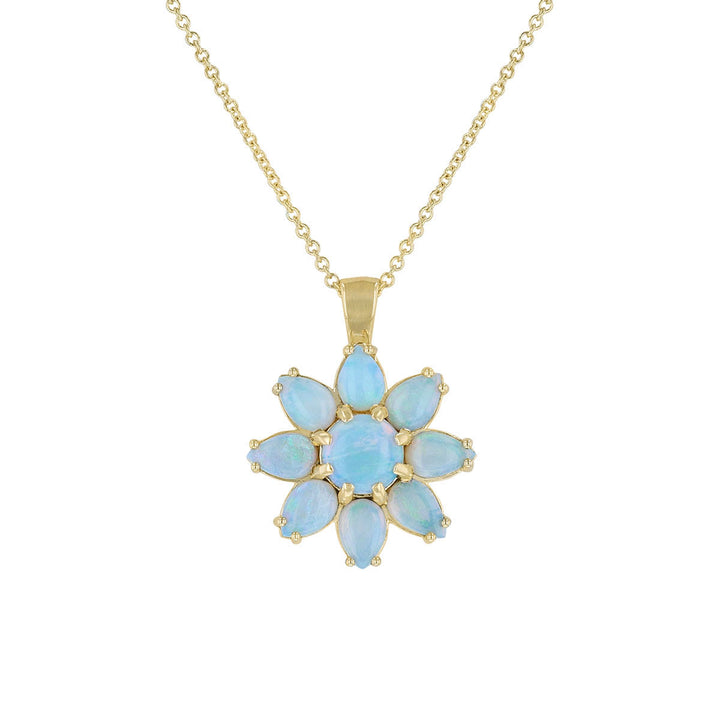 Flower Opal Pendant Necklace, 2.67ct.