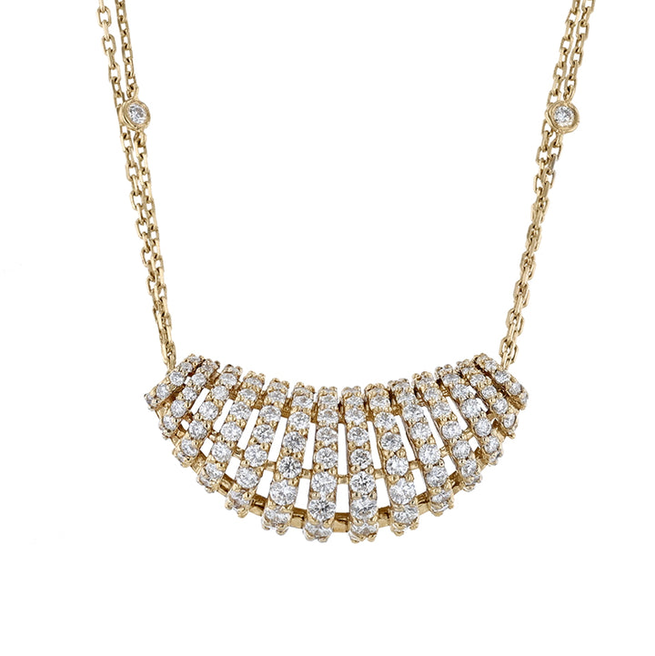 14K Yellow Gold Diamond Pendant Necklace