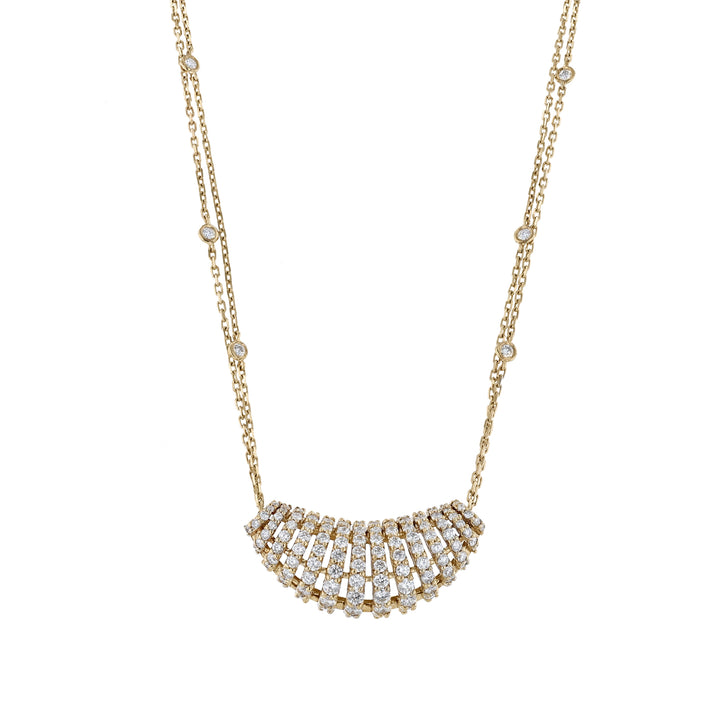 14K Yellow Gold Diamond Pendant Necklace