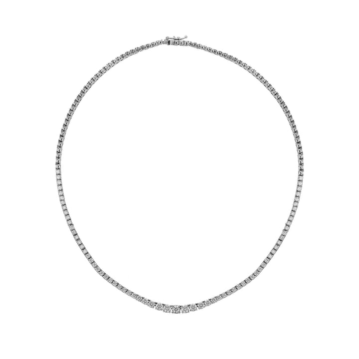 18K White Gold Diamond Half Tennis Necklace