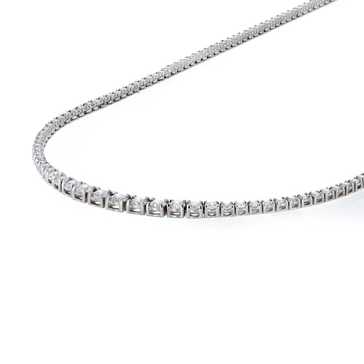 18K White Gold Diamond Half Tennis Necklace