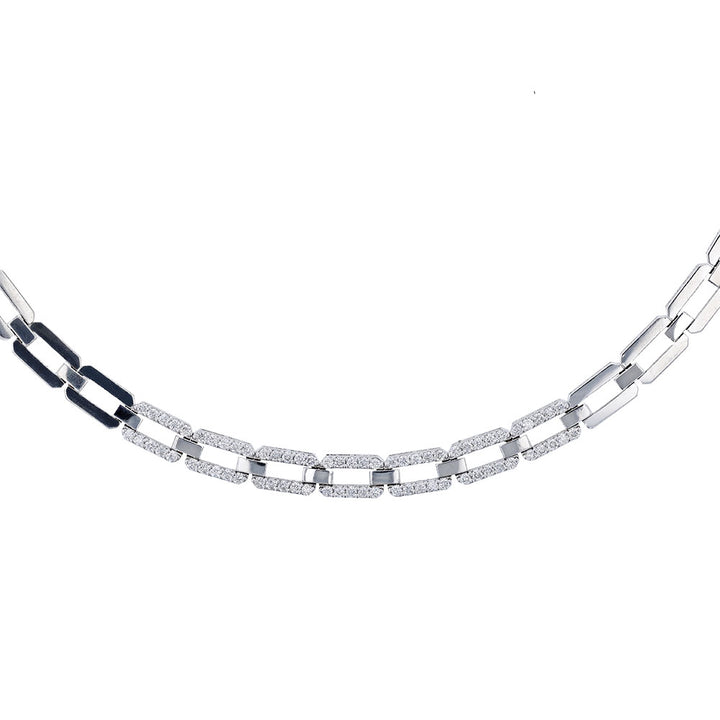 14k White gold Diamond Link Necklace