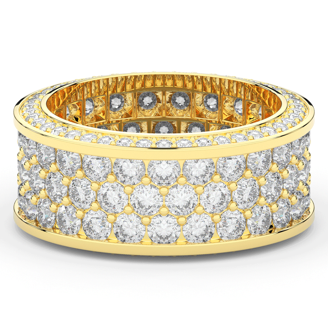 4.70CT.TW 3 ROW ROUND LAB DIAMOND ETERNITY WEDDING BAND - Nazarelle