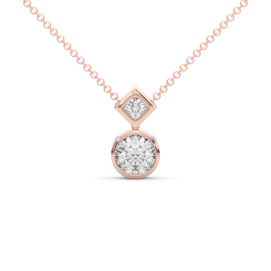 1.95CT.TW ROUND LAB DIAMOND BEZEL SET PENDANT - Nazarelle