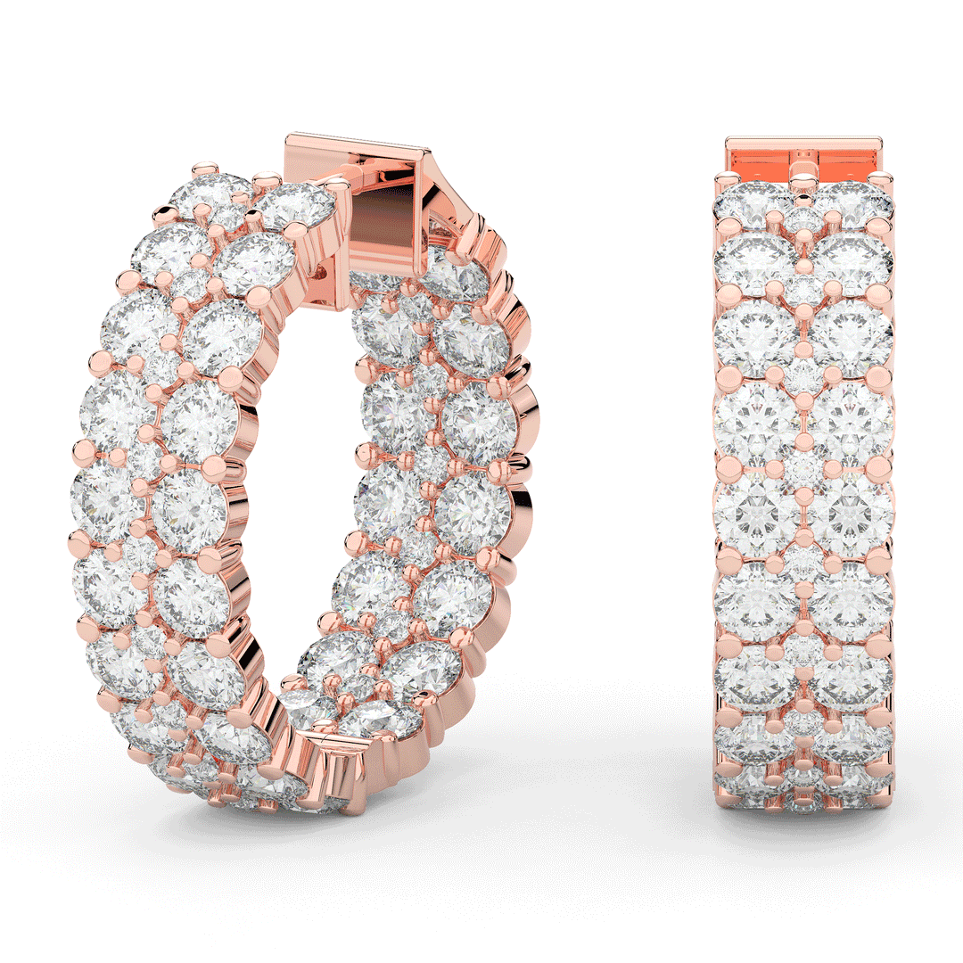 10.50CT.TW ROUND LAB DIAMOND HOOP EARRINGS - Nazarelle
