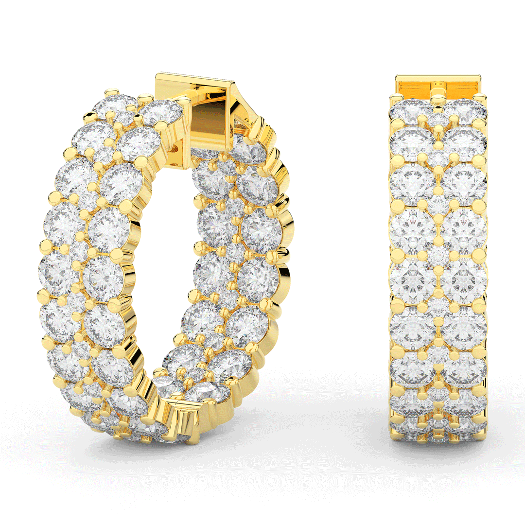 10.50CT.TW ROUND LAB DIAMOND HOOP EARRINGS - Nazarelle
