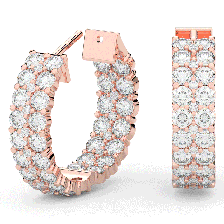 10.50CT.TW ROUND LAB DIAMOND HOOP EARRINGS - Nazarelle