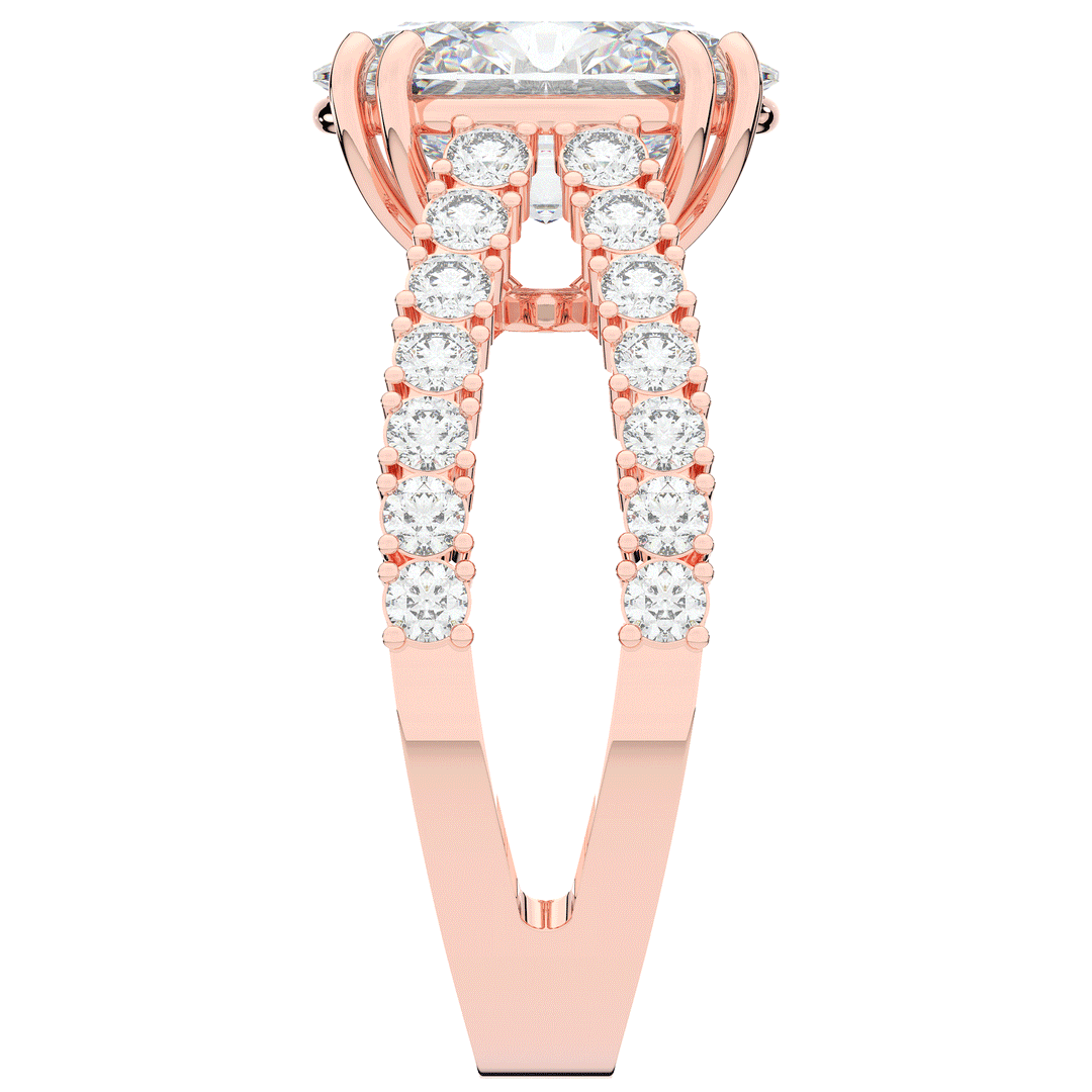 3.75CT.TW OVAL LAB DIAMOND SPLIT BAND ENGAGEMENT RING