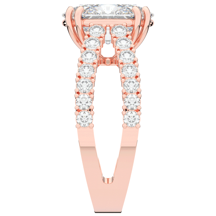 3.75CT.TW OVAL LAB DIAMOND SPLIT BAND ENGAGEMENT RING