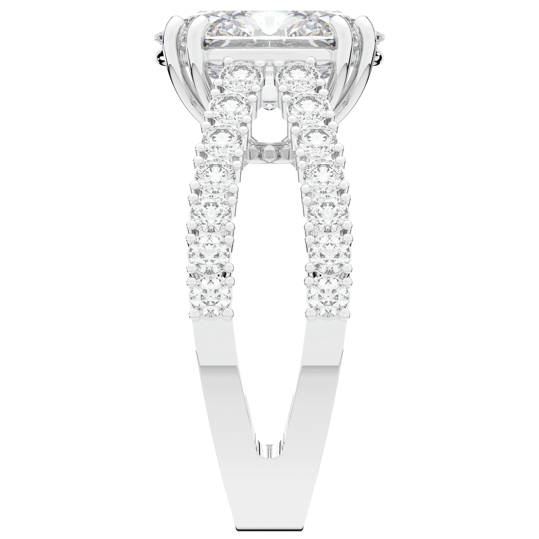 3.75CT.TW OVAL LAB DIAMOND SPLIT BAND ENGAGEMENT RING