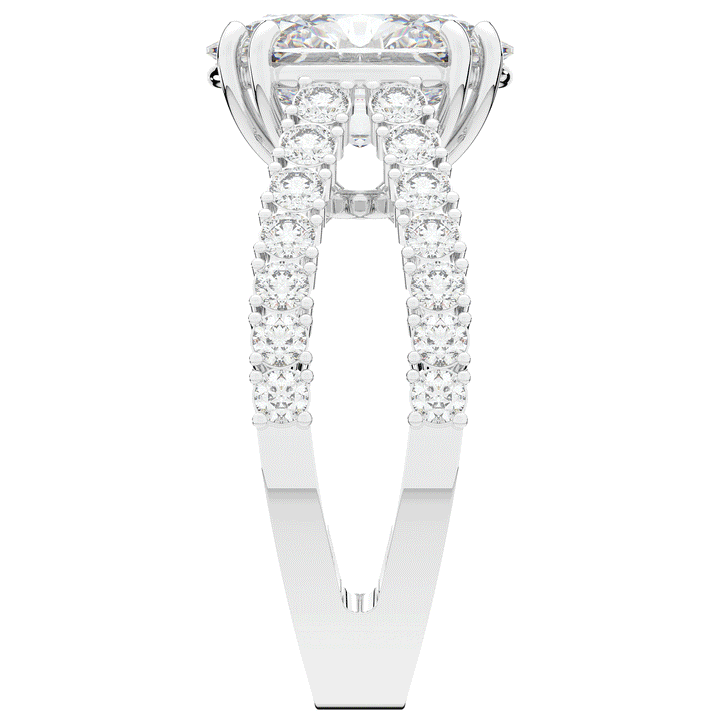 3.75CT.TW OVAL LAB DIAMOND SPLIT BAND ENGAGEMENT RING