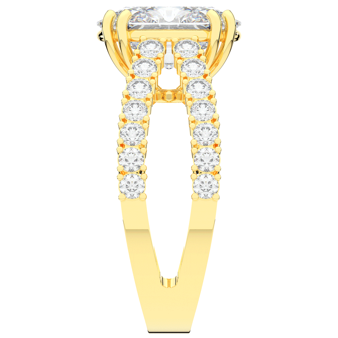 3.75CT.TW OVAL LAB DIAMOND SPLIT BAND ENGAGEMENT RING
