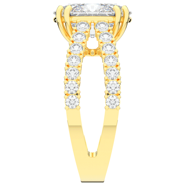3.75CT.TW OVAL LAB DIAMOND SPLIT BAND ENGAGEMENT RING