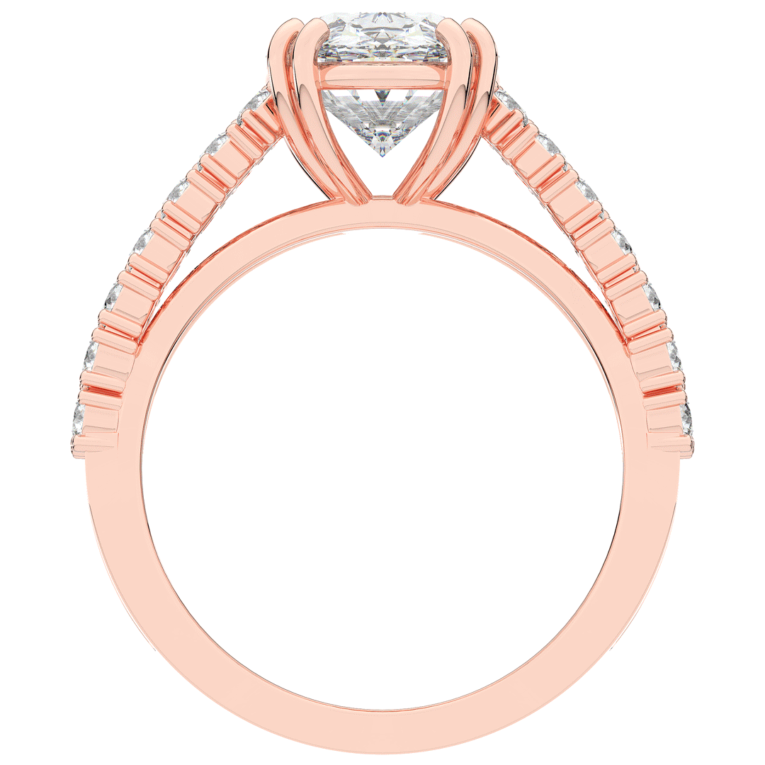 3.75CT.TW OVAL LAB DIAMOND SPLIT BAND ENGAGEMENT RING