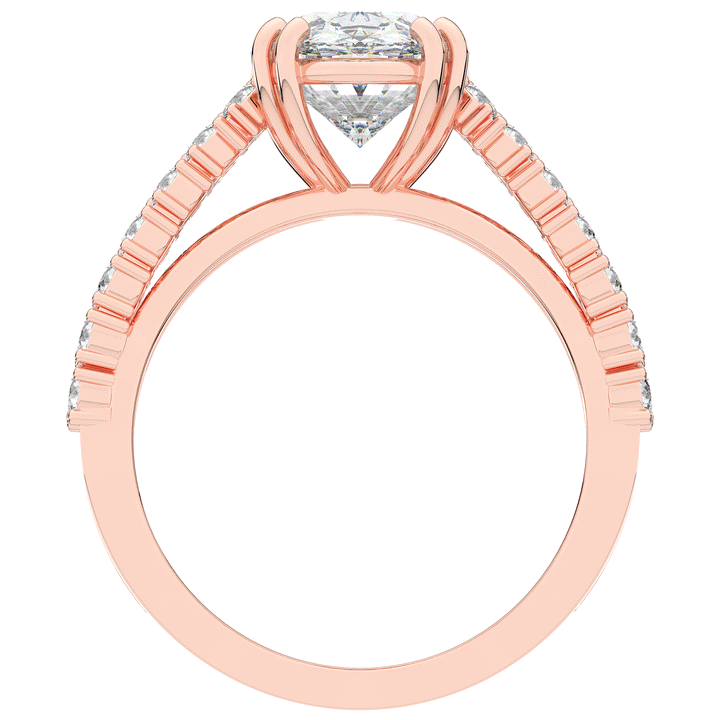 3.75CT.TW OVAL LAB DIAMOND SPLIT BAND ENGAGEMENT RING