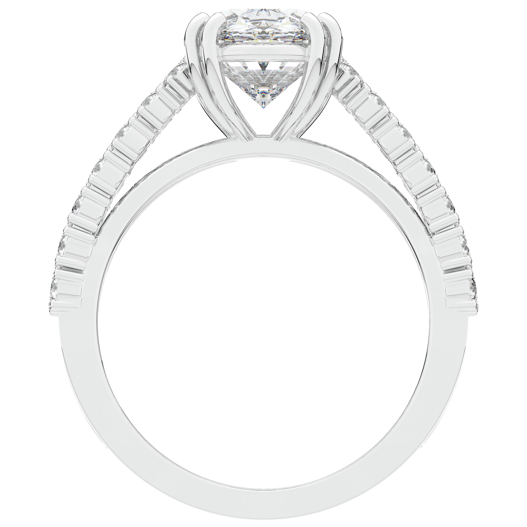 3.75CT.TW OVAL LAB DIAMOND SPLIT BAND ENGAGEMENT RING