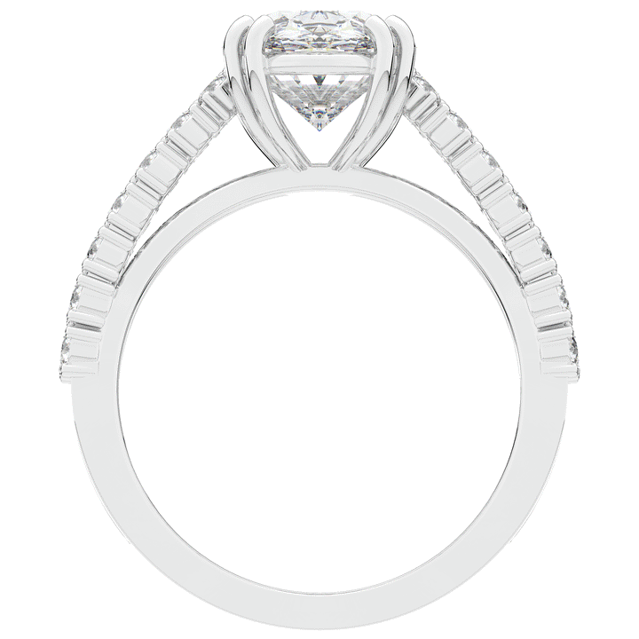 3.75CT.TW OVAL LAB DIAMOND SPLIT BAND ENGAGEMENT RING