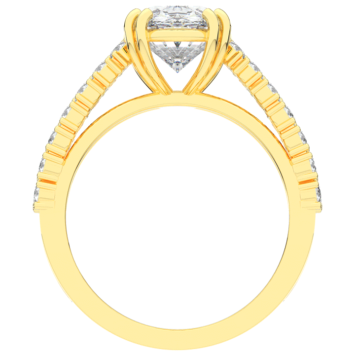 3.75CT.TW OVAL LAB DIAMOND SPLIT BAND ENGAGEMENT RING