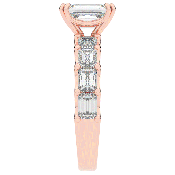 3.75CT.TW EMERALD CUT LAB DIAMOND SOLITAIRE ENGAGEMENT RING