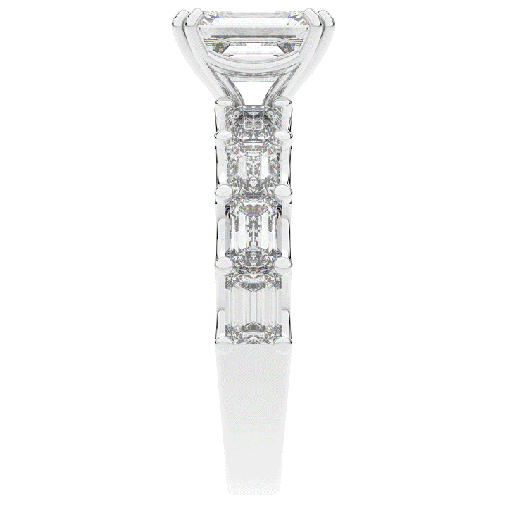 3.75CT.TW EMERALD CUT LAB DIAMOND SOLITAIRE ENGAGEMENT RING