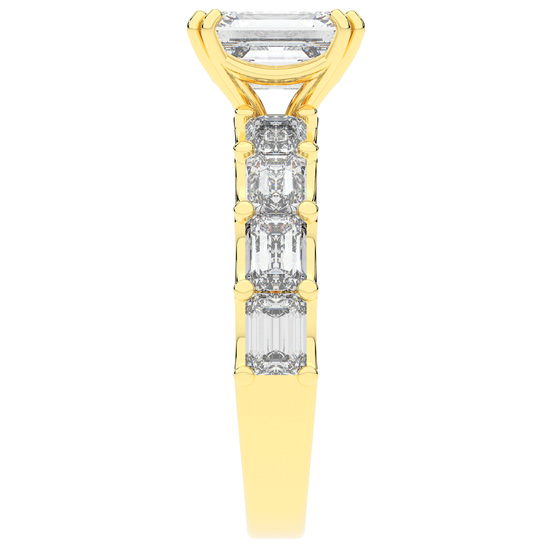 3.75CT.TW EMERALD CUT LAB DIAMOND SOLITAIRE ENGAGEMENT RING