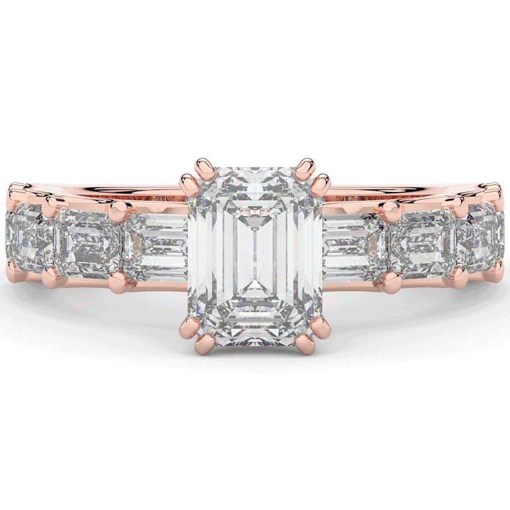 3.75CT.TW EMERALD CUT LAB DIAMOND SOLITAIRE ENGAGEMENT RING