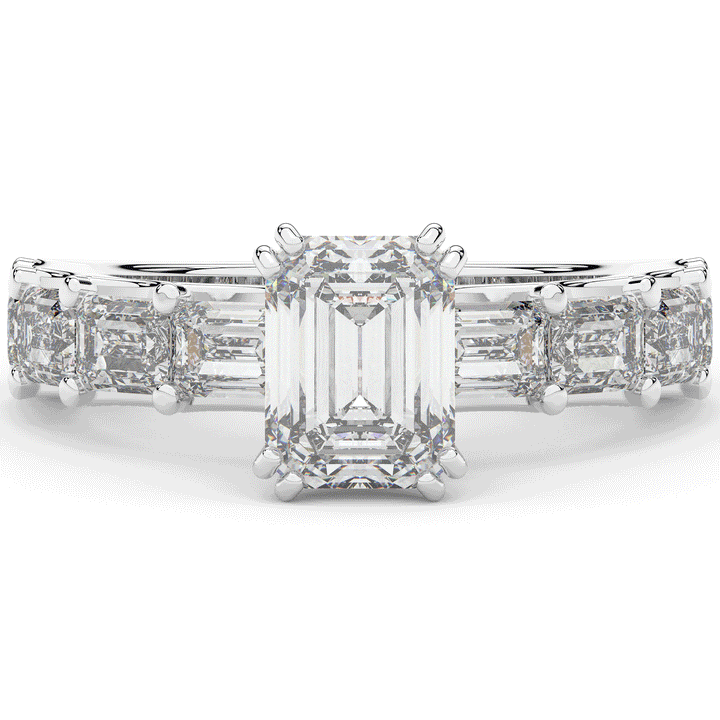 3.75CT.TW EMERALD CUT LAB DIAMOND SOLITAIRE ENGAGEMENT RING