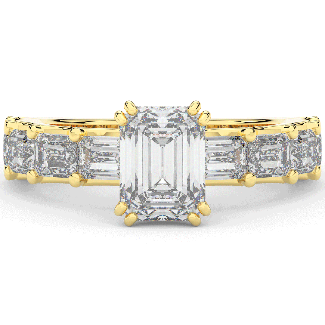 3.75CT.TW EMERALD CUT LAB DIAMOND SOLITAIRE ENGAGEMENT RING