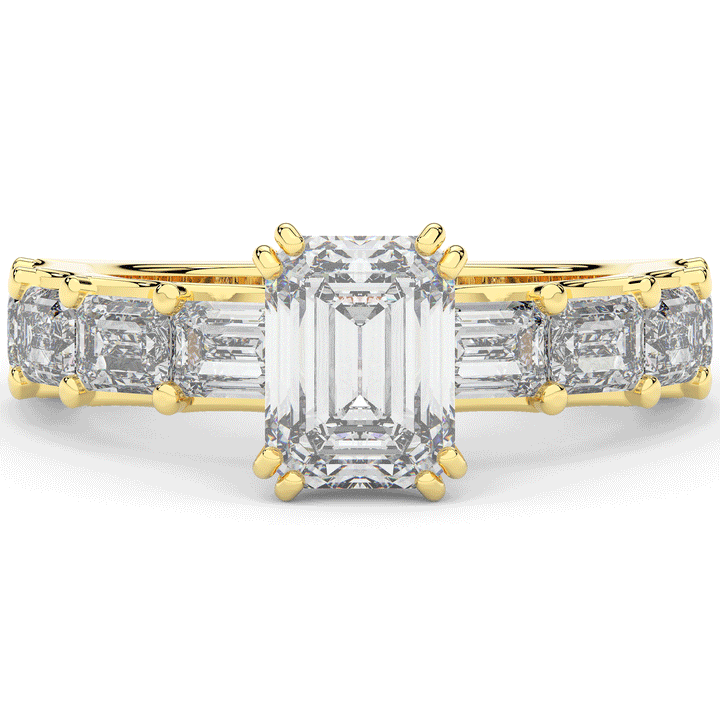 3.75CT.TW EMERALD CUT LAB DIAMOND SOLITAIRE ENGAGEMENT RING