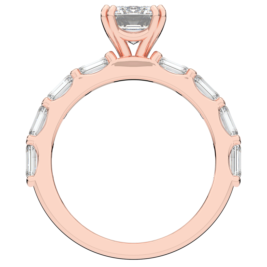 3.75CT.TW EMERALD CUT LAB DIAMOND SOLITAIRE ENGAGEMENT RING