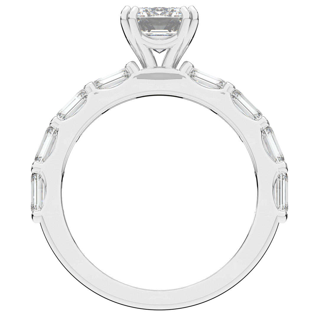 3.75CT.TW EMERALD CUT LAB DIAMOND SOLITAIRE ENGAGEMENT RING
