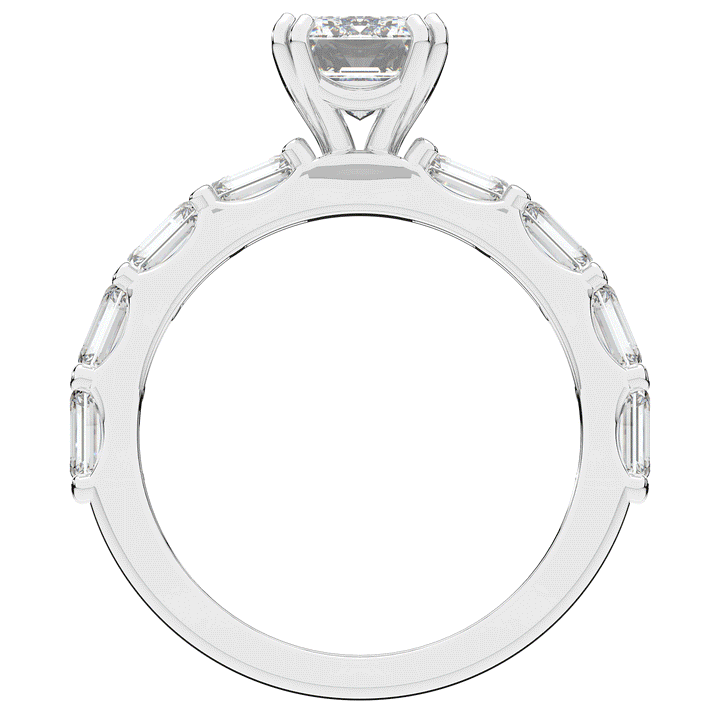 3.75CT.TW EMERALD CUT LAB DIAMOND SOLITAIRE ENGAGEMENT RING