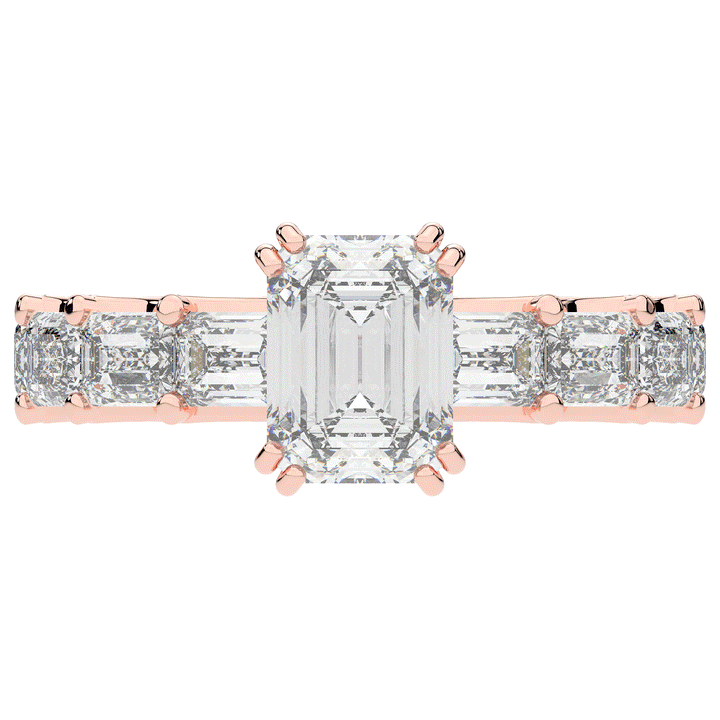 3.75CT.TW EMERALD CUT LAB DIAMOND SOLITAIRE ENGAGEMENT RING