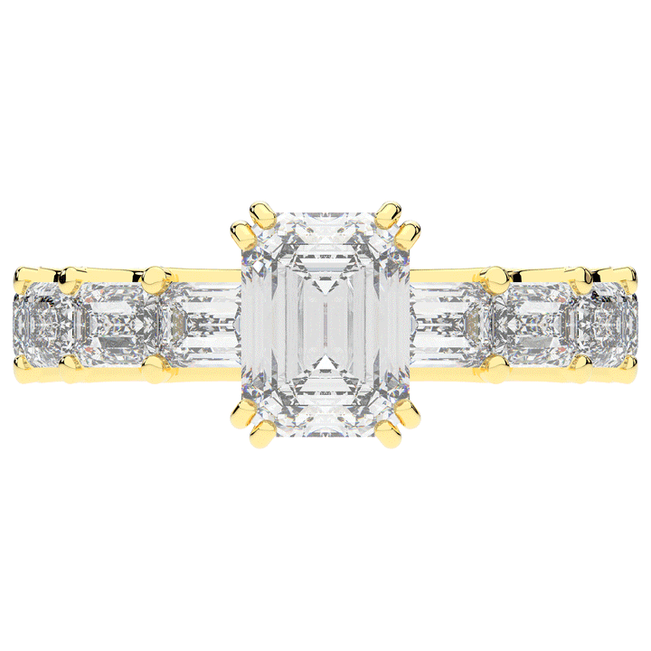3.75CT.TW EMERALD CUT LAB DIAMOND SOLITAIRE ENGAGEMENT RING