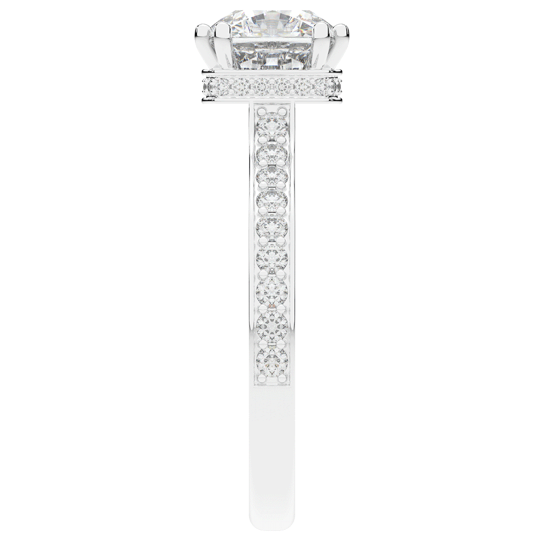 2.60CT.TW CUSHION LAB DIAMOND SOLITAIRE ENGAGEMENT RING - Nazarelle
