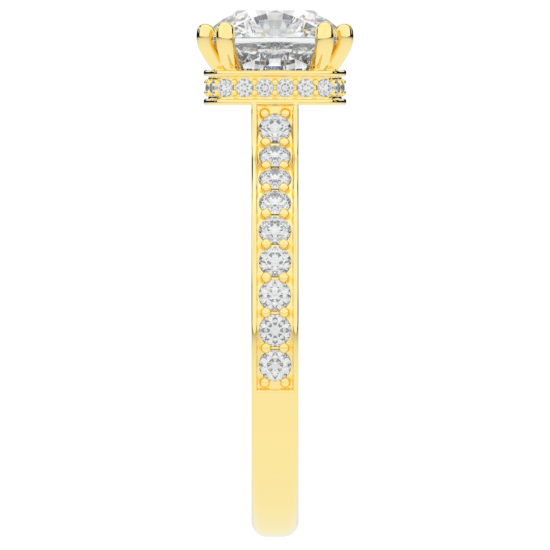 2.60CT.TW CUSHION LAB DIAMOND SOLITAIRE ENGAGEMENT RING - Nazarelle