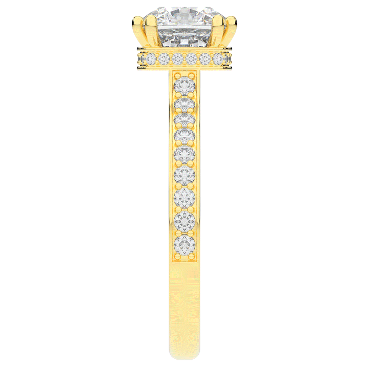 2.60CT.TW CUSHION LAB DIAMOND SOLITAIRE ENGAGEMENT RING - Nazarelle