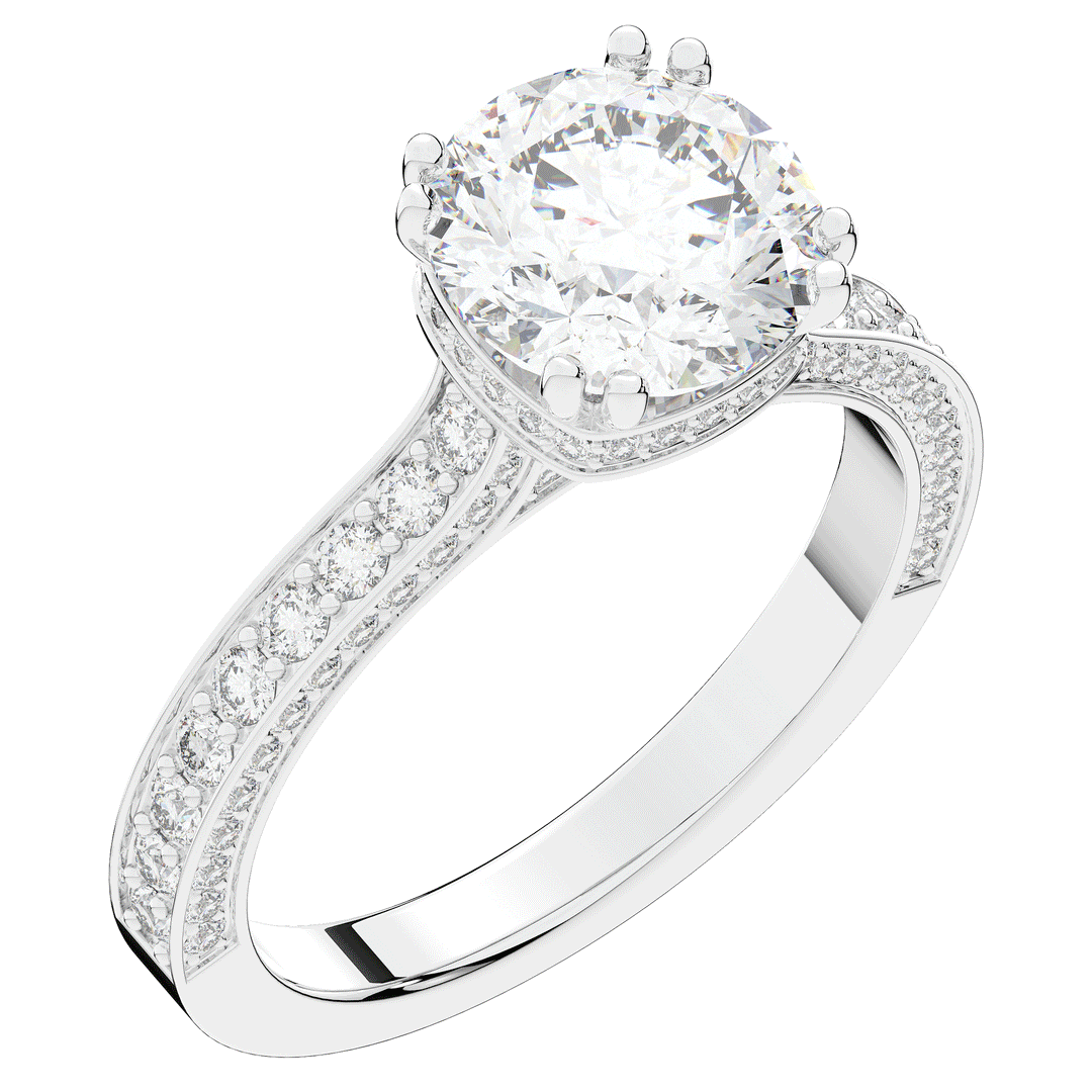 2.60CT.TW ROUND LAB DIAMOND SOLITAIRE ENGAGEMENT RING - Nazarelle